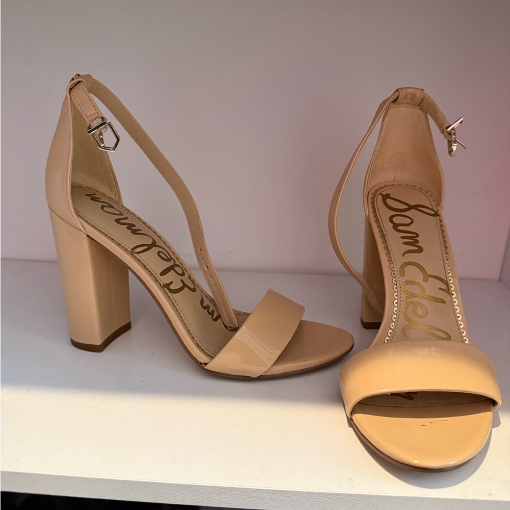 Sam Edelman Nude Patent Leather Heels - Picture 2 of 6